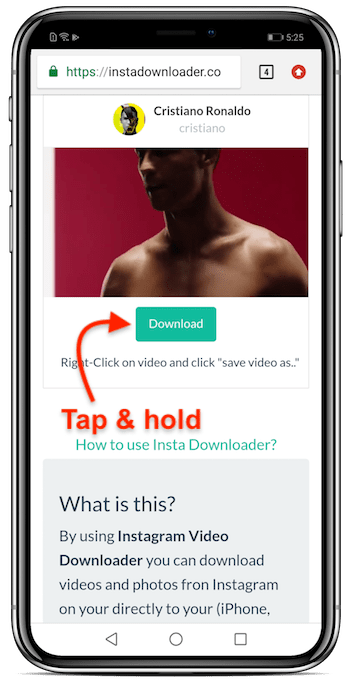 download instagram video android step 4